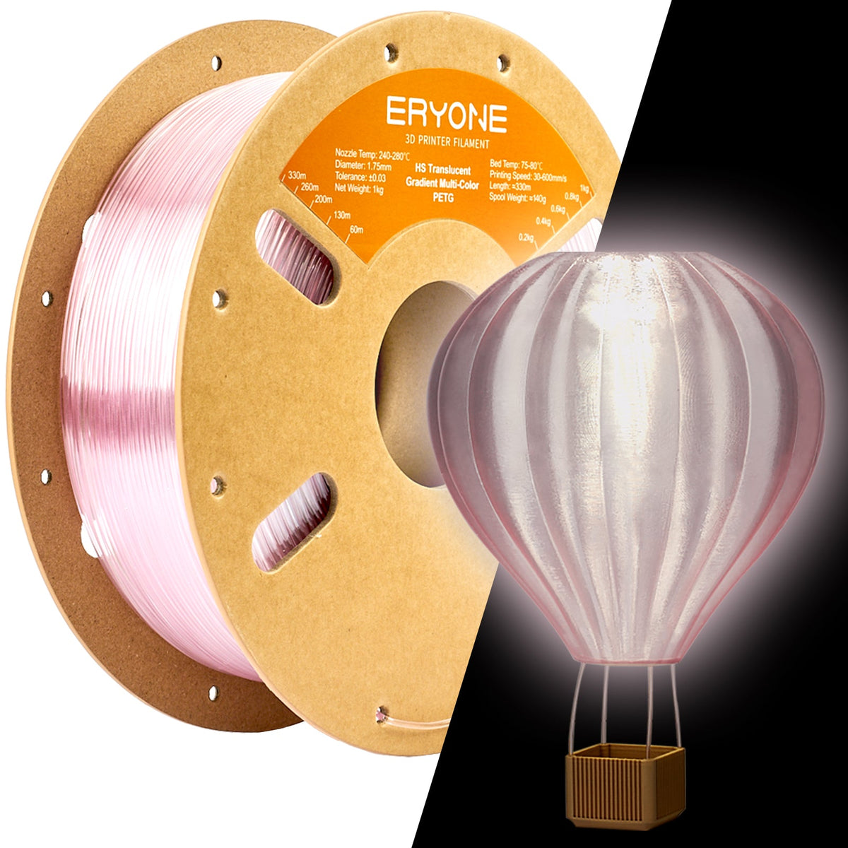 ERYONE PETG High-Speed Translucent Gradient Multi-Color 1kg